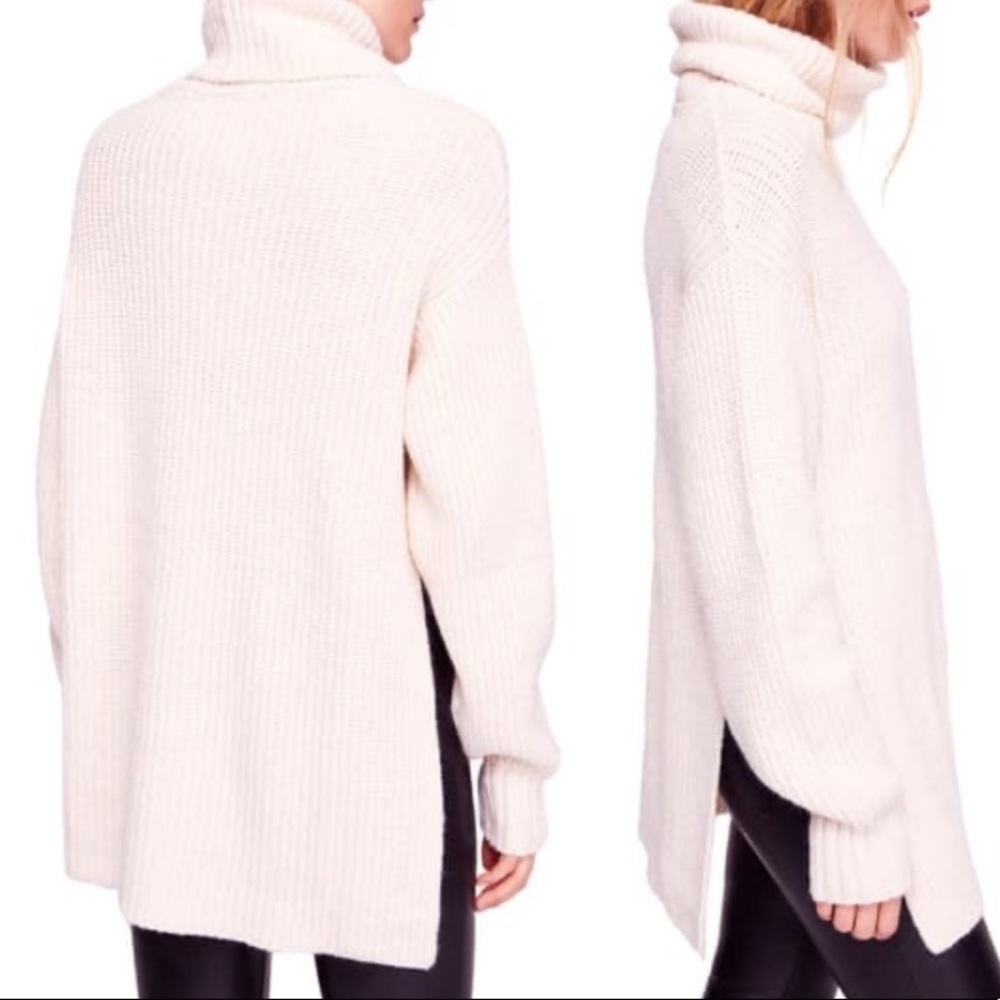 Free people eleven knit cream turtleneck sweater - Picture 2 of 9
